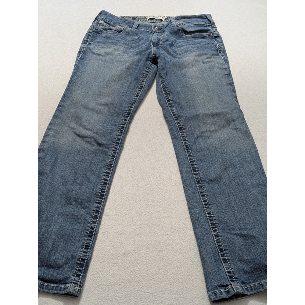 Ariat REAL Denim Womens 33R Mid Rise Bootcut Jeans Medium Wash Western